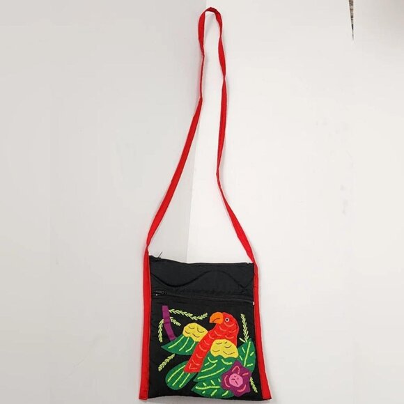 Cotton Embroidered Parrot Womens Small - Picture 1 of 5